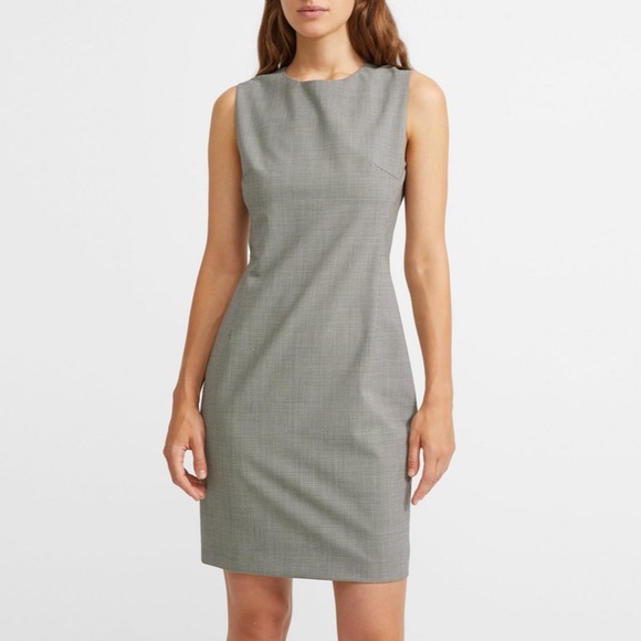 Theory Dresses & Skirts - Theory Eano Good Wool Sheath Dress Lt Grey 4 *read